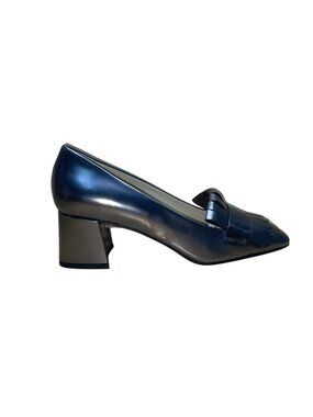 Hobbs Women’s Bronze Ruby Fringe Court Leather Square Toe Block Heel Size US7